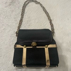 Vintage blk/gold clutch